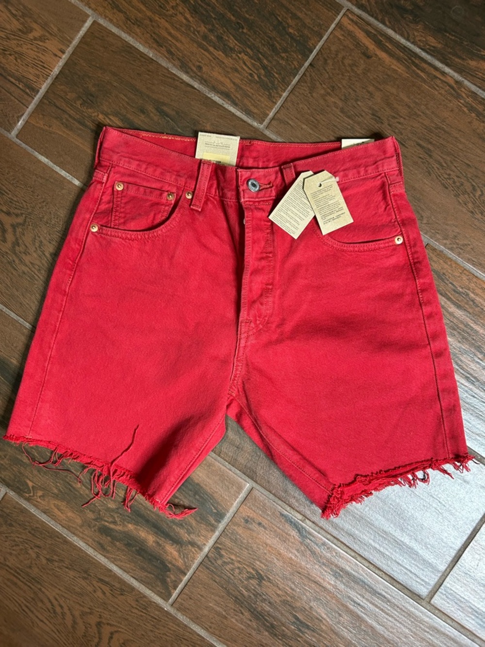 Levi's Red Jean Shorts